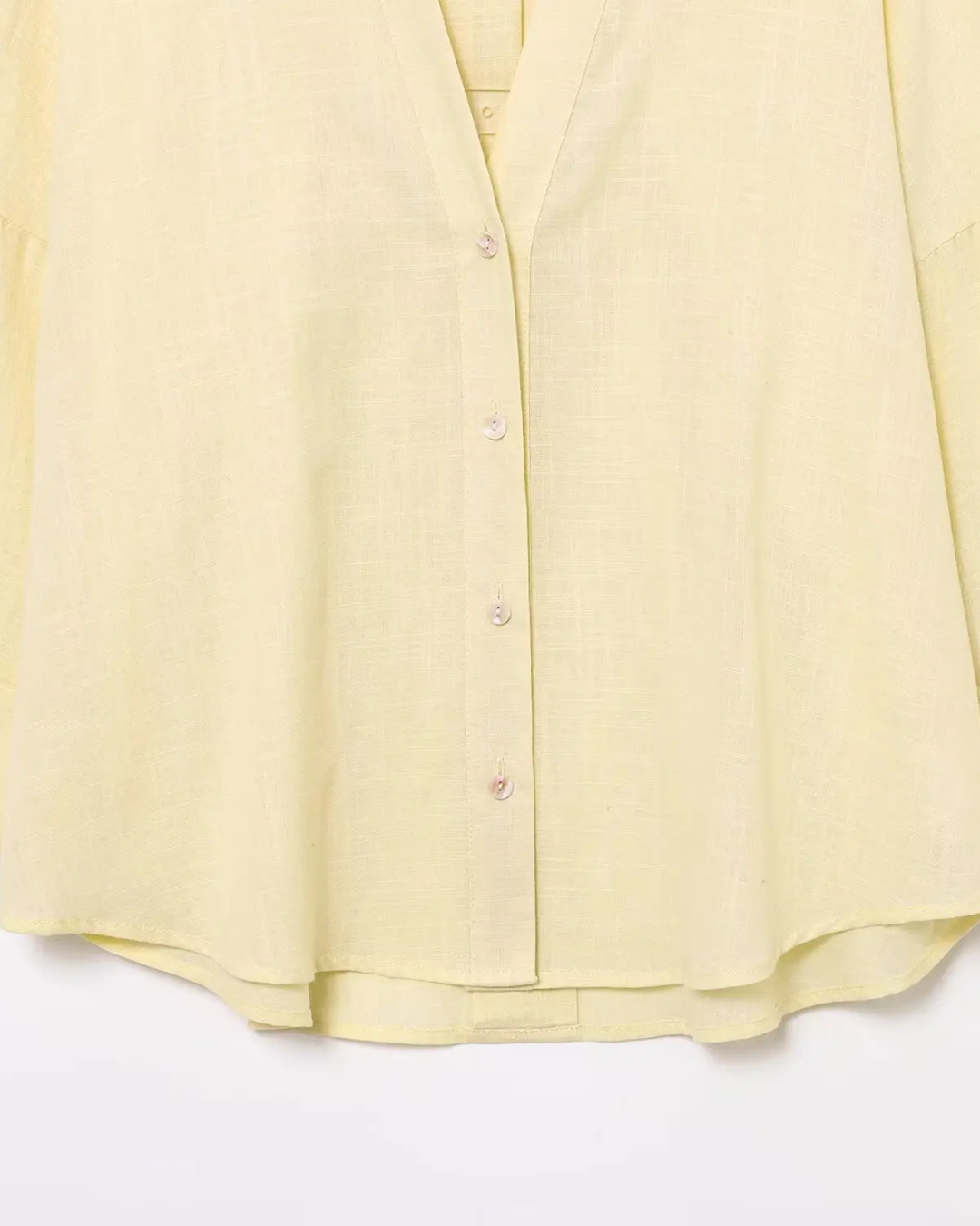 Oversized Blouse Dames – V-Hals & Faux Linnen