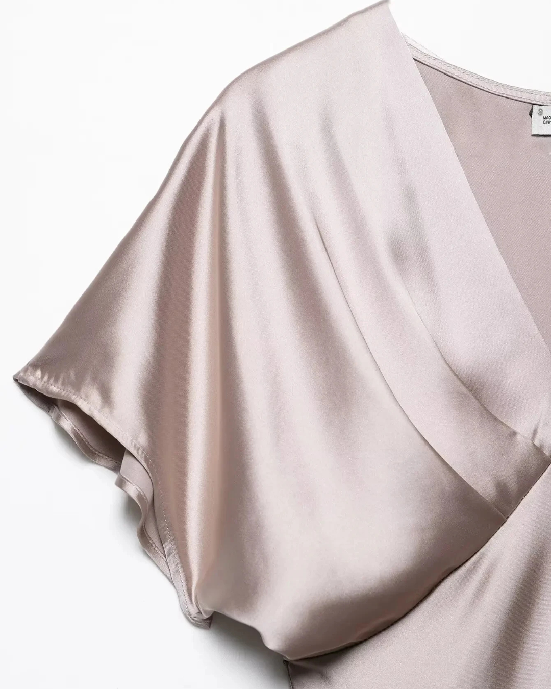 Elegante Midi Jurk met V-Hals en Plooi Details voor Dames