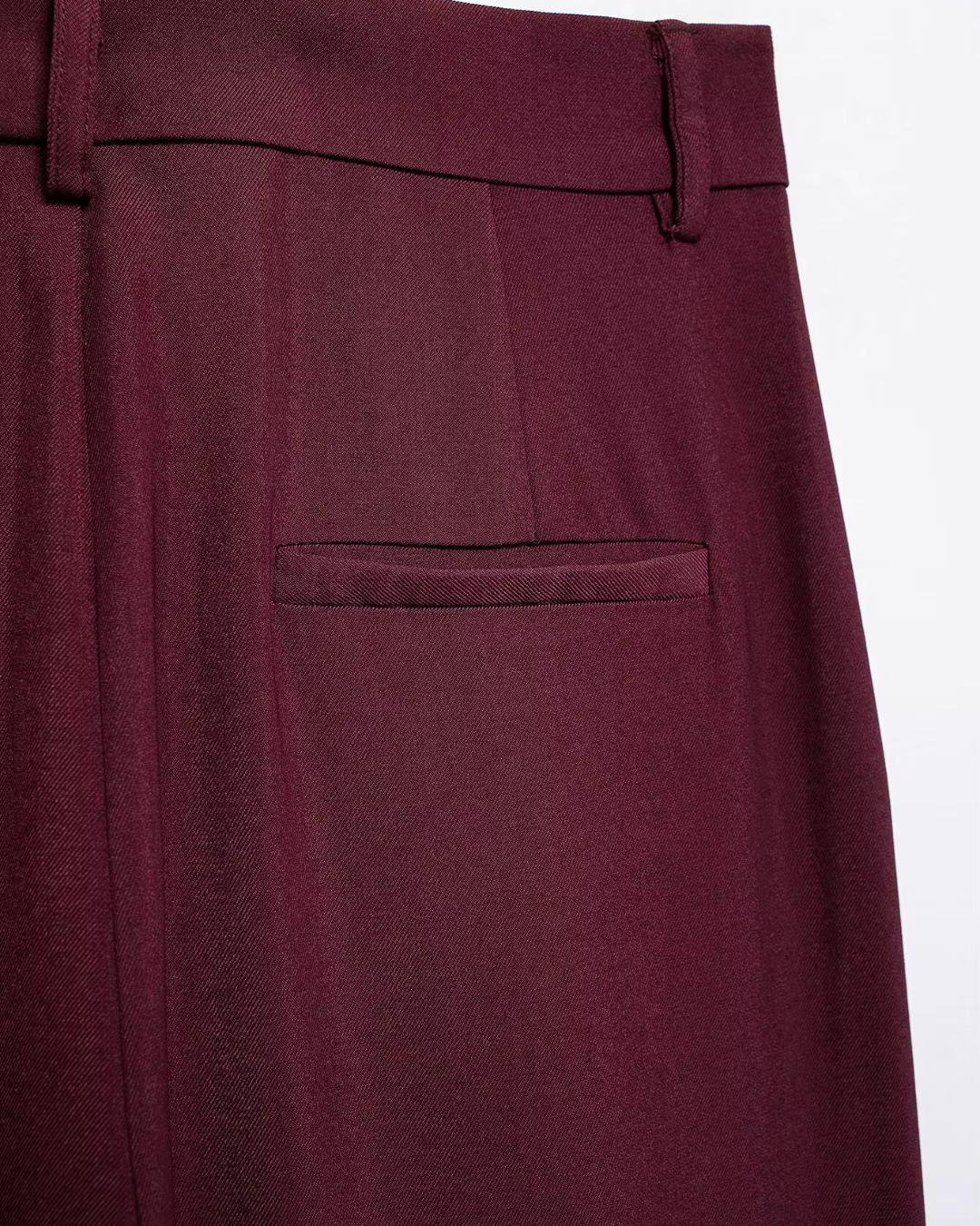 Vintage Bordeaux Rode Blazer en Pantalon Set voor Dames