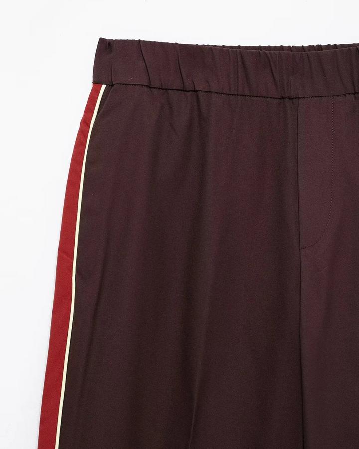 Vintage 2-Delige Set - Opstaande Kraag Jas & Wijde Broek met Zijstrepen voor Dames