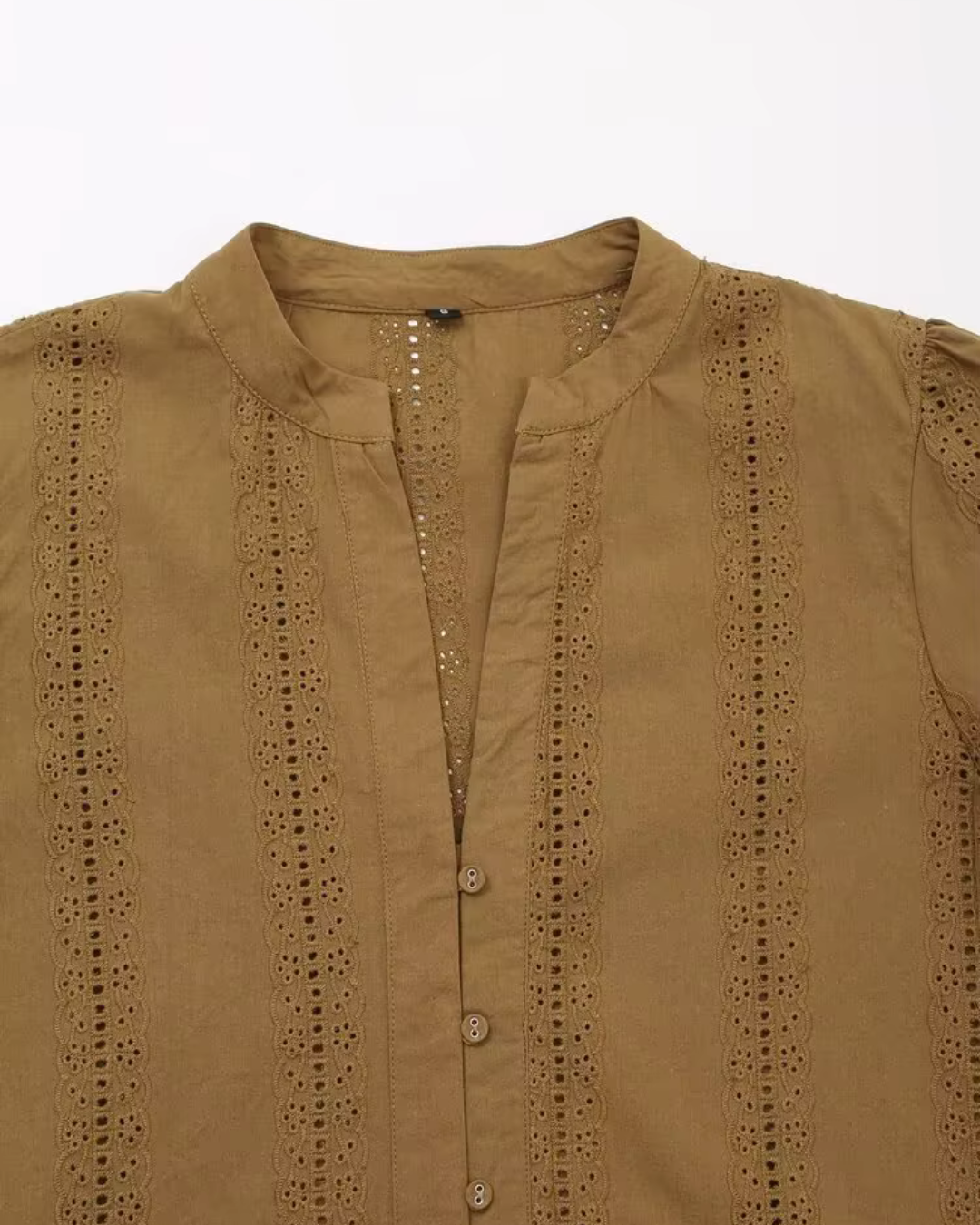 Borduurblouse met Lange Mouwen in Vintage Stijl voor Dames