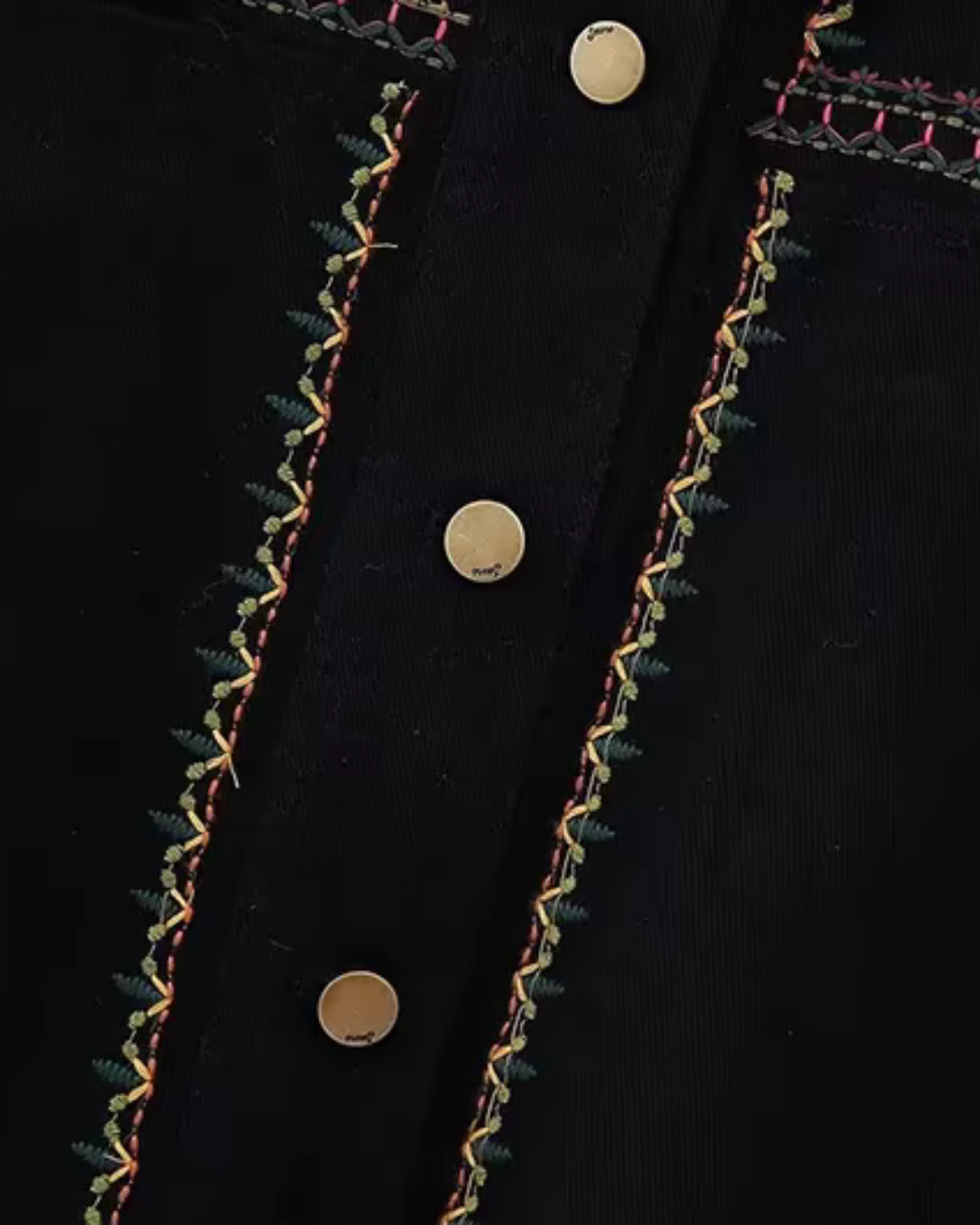 Herfst Mode Vintage Borduurwerk Denim Blouse voor Dames