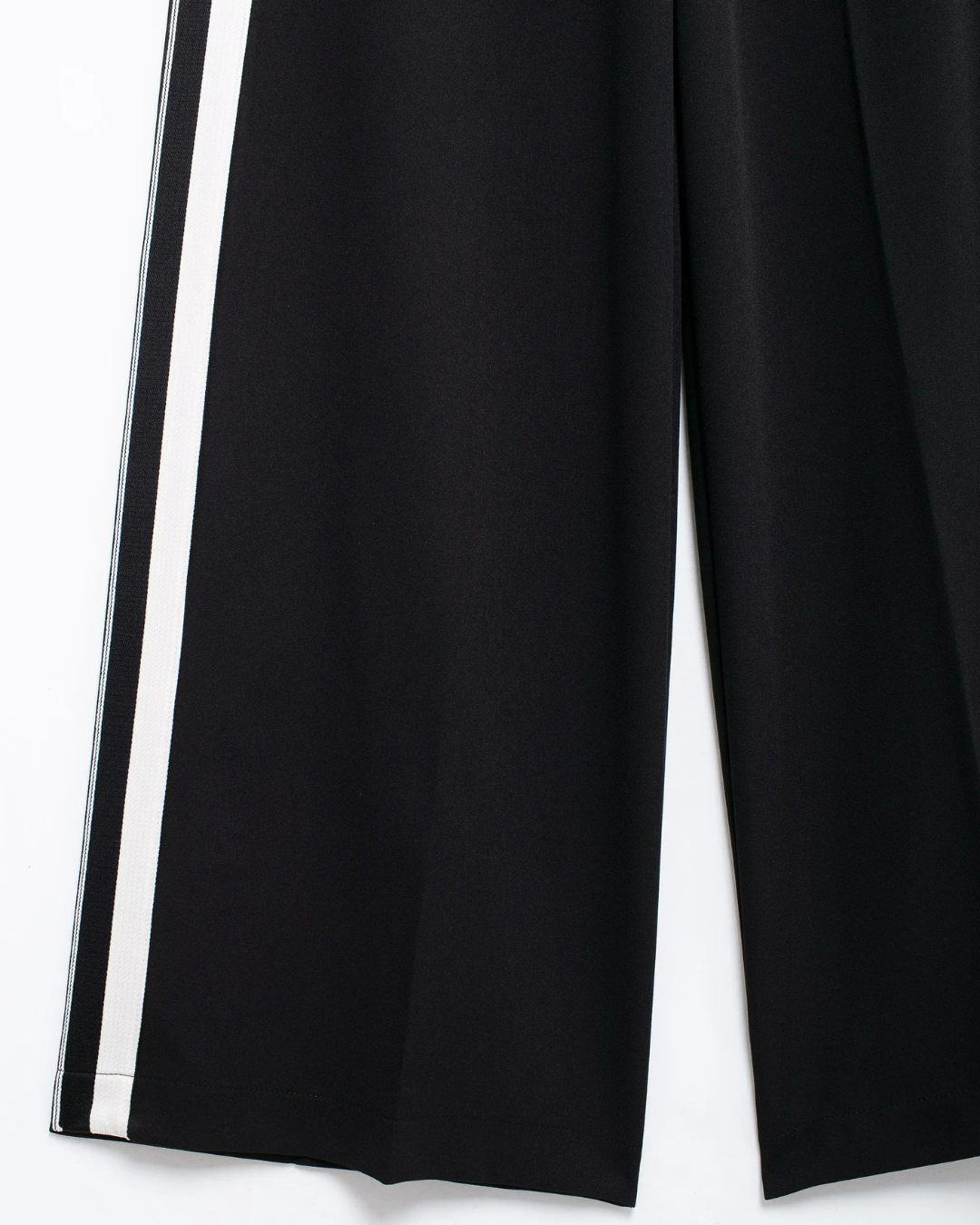 Trendy 2-Delige Set - Zijstreep Ritsjack & Wijde Broek met Elastische Taille voor Dames