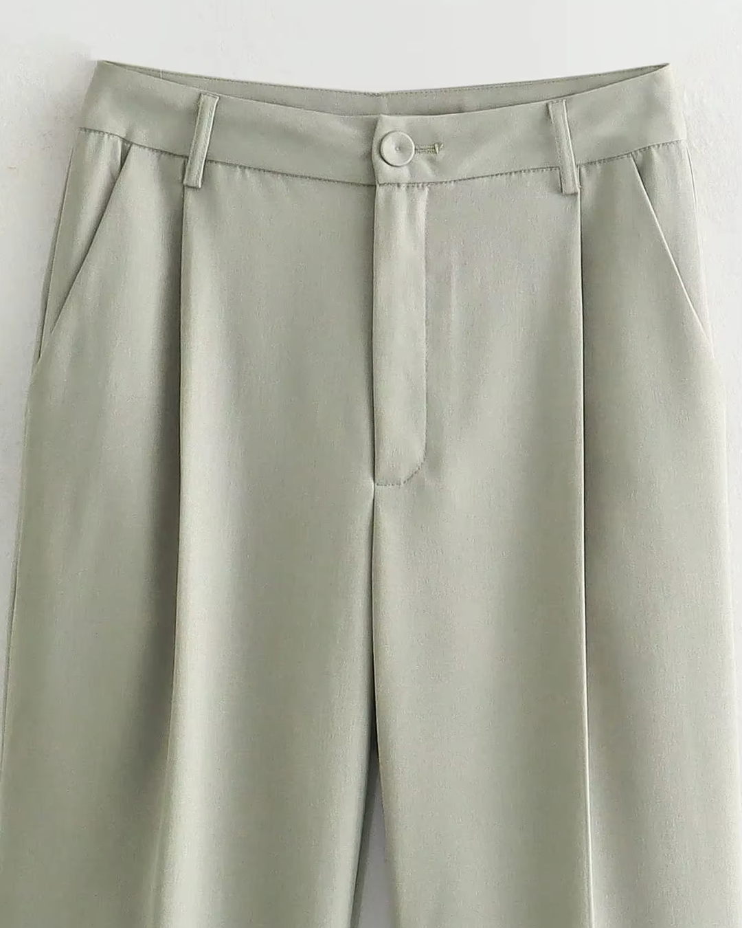 Trendy Groene Tweedelige Jas en Broek Set voor Dames