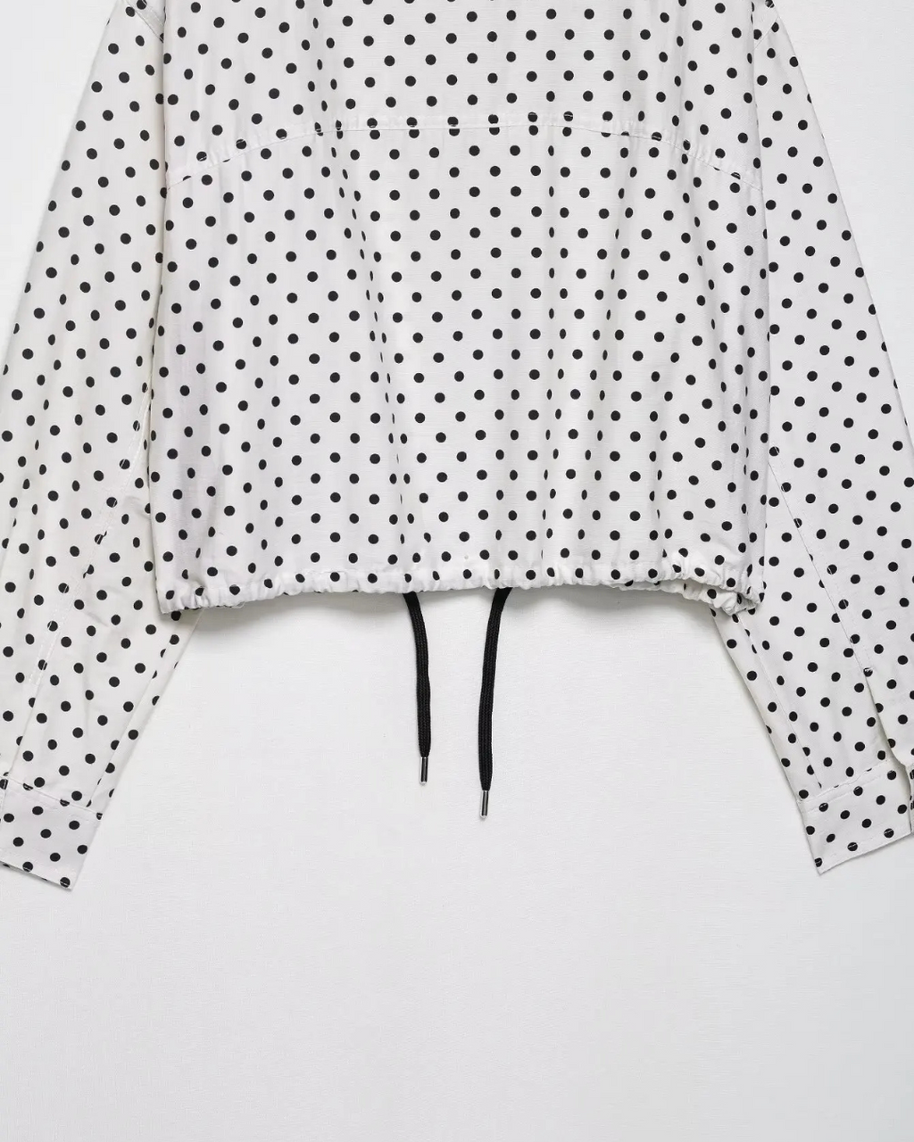 Casual Losse Polkadot Herfstjas met Rits en Trekkoord voor Dames