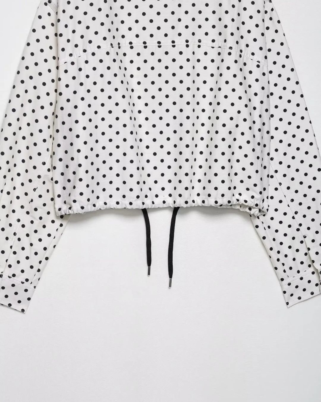 Casual Losse Polkadot Herfstjas met Rits en Trekkoord voor Dames