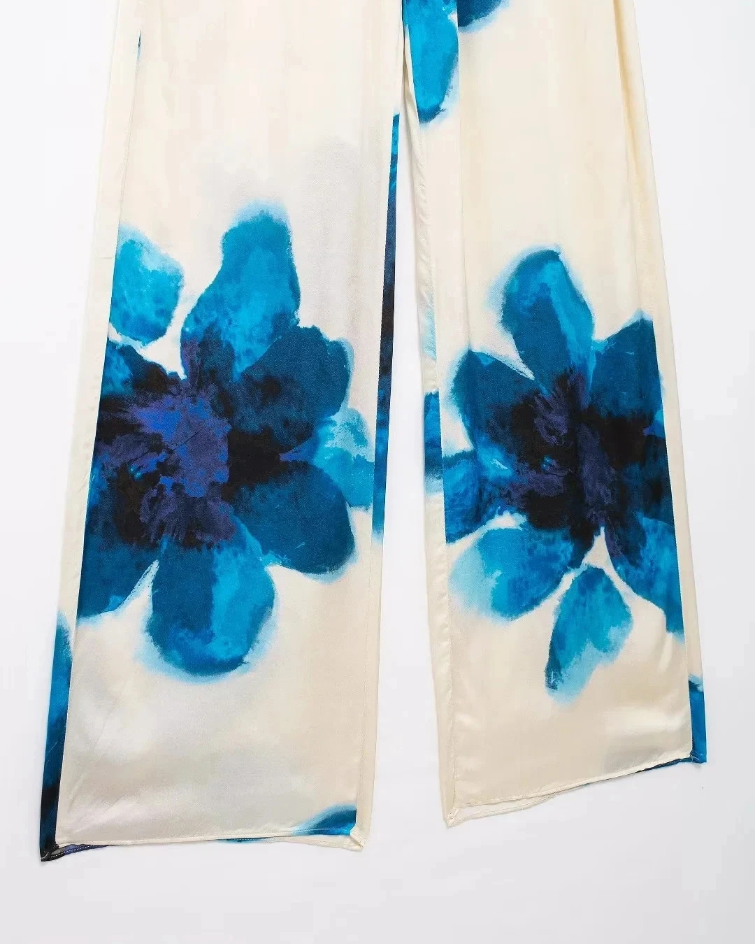 Elegante Set met Bloemenprint Blouse en Wijde Broek voor Dames