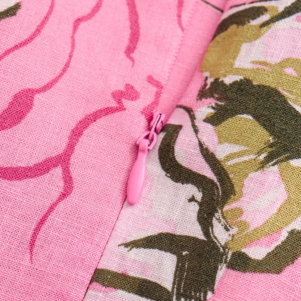 Vintage Mouwloze Rechte Zomerjurk met O-Hals voor Dames