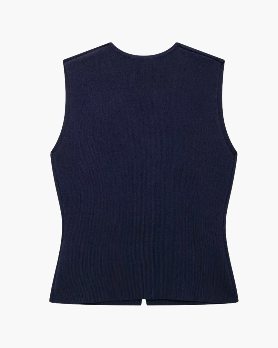 Gebreid Mouwloos V-Hals Vest met Gouden Knopen voor Dames