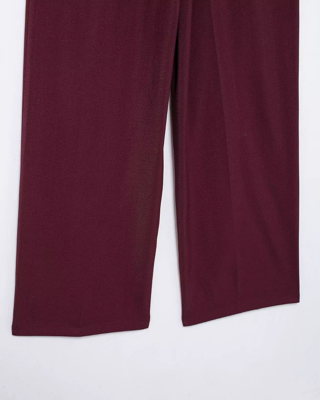 Vintage Bordeaux Rode Blazer en Pantalon Set voor Dames