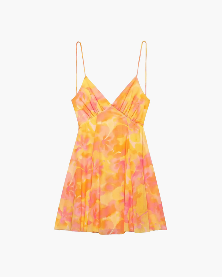 Mouwloze Mini-jurk met Print en Open Rug voor Dames