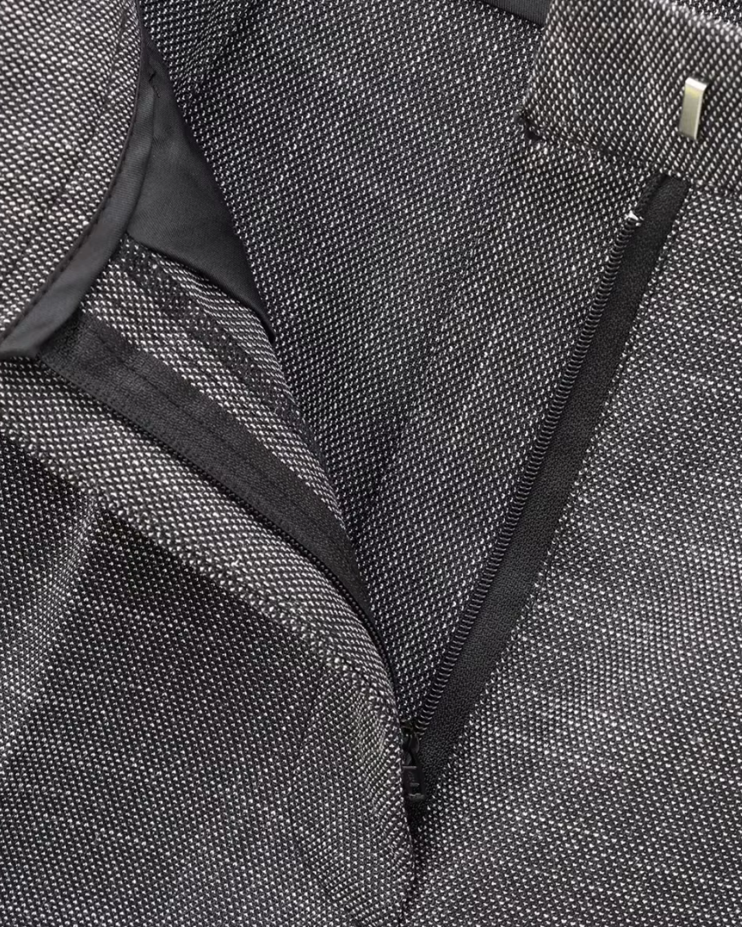 Vintage Grijze Office Lady Blazer en Broek Set