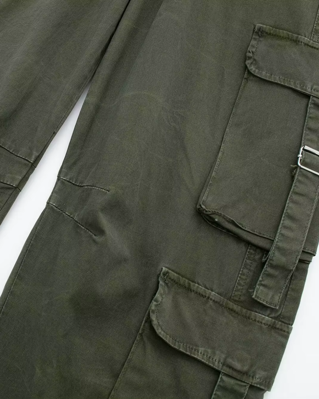 Tweedelige Cargo Set met Cropped Shirt en Broek voor Dames