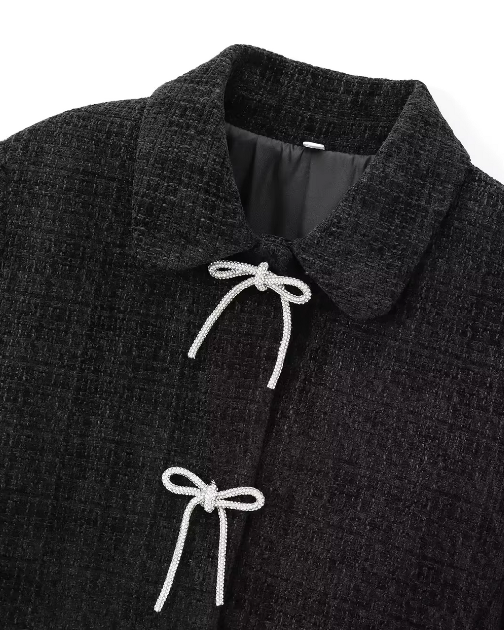 Vintage Effen Herfstjas met Strikjes en Knopen voor Dames