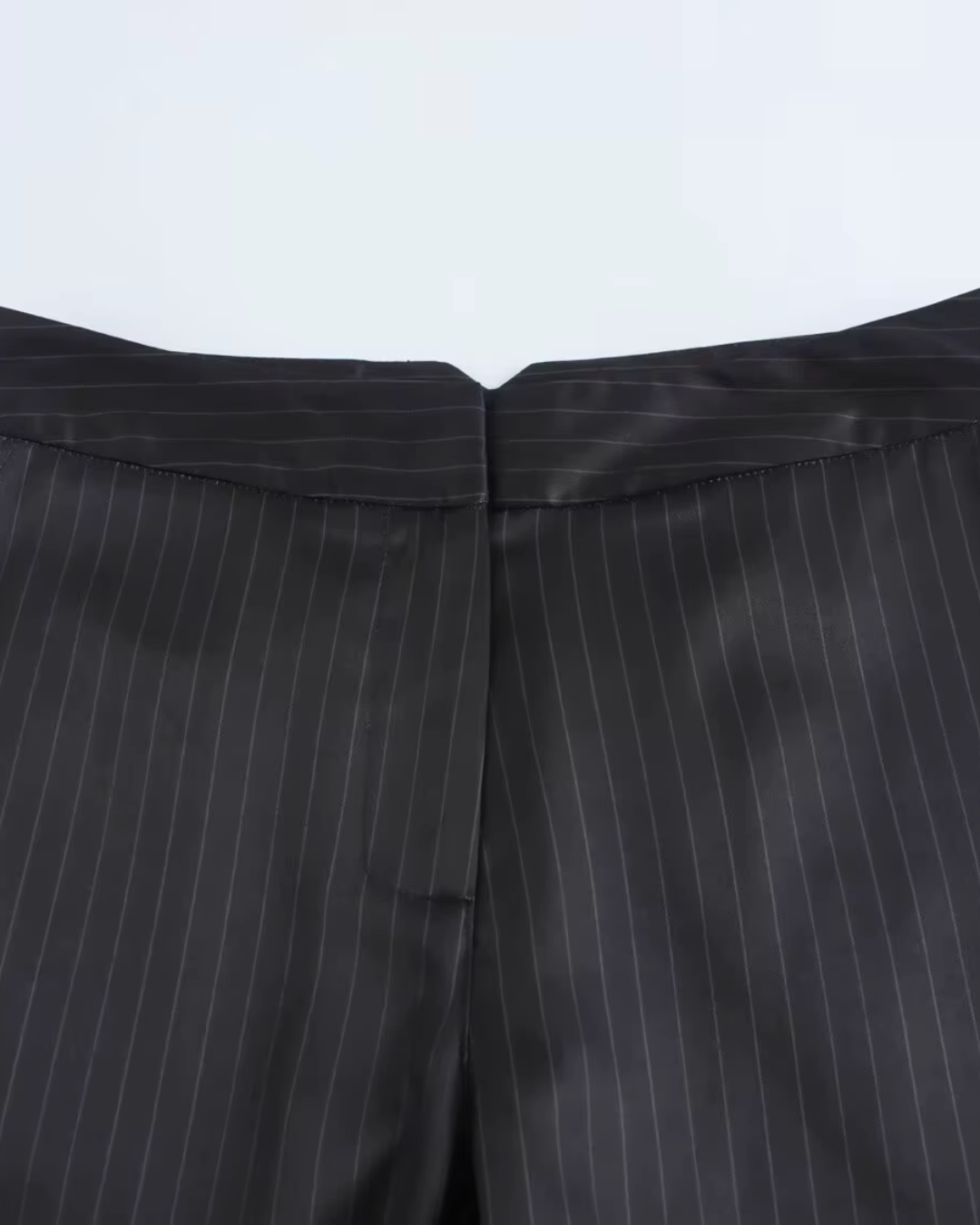 Gestreepte Zwarte Tweedelige Blazer en Broek Set voor Dames