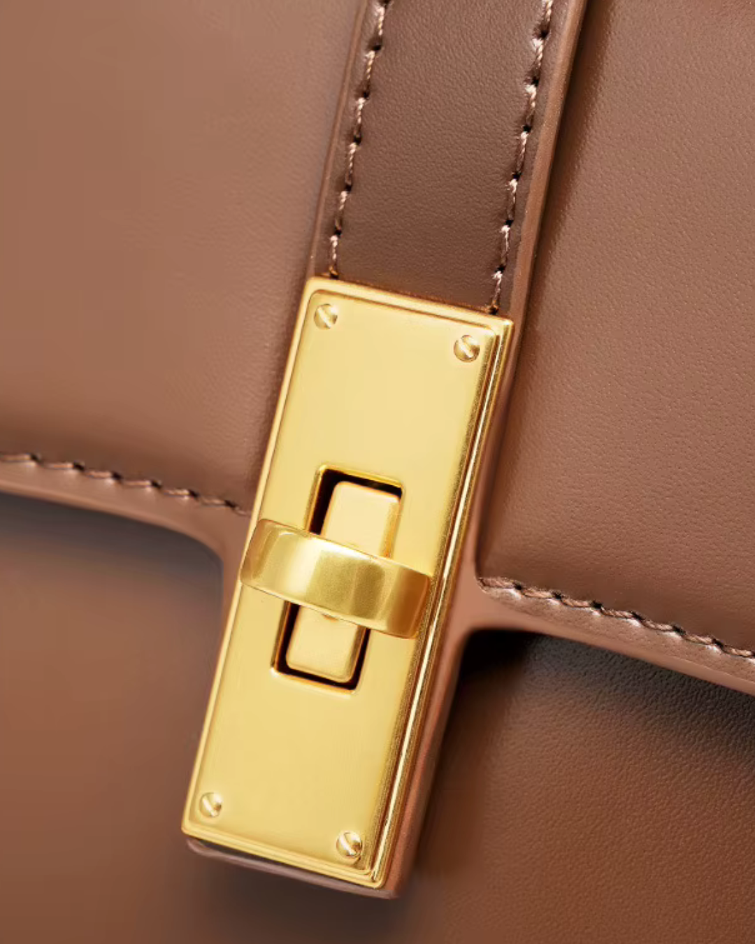 Bruine Leren Schoudertas voor Dames