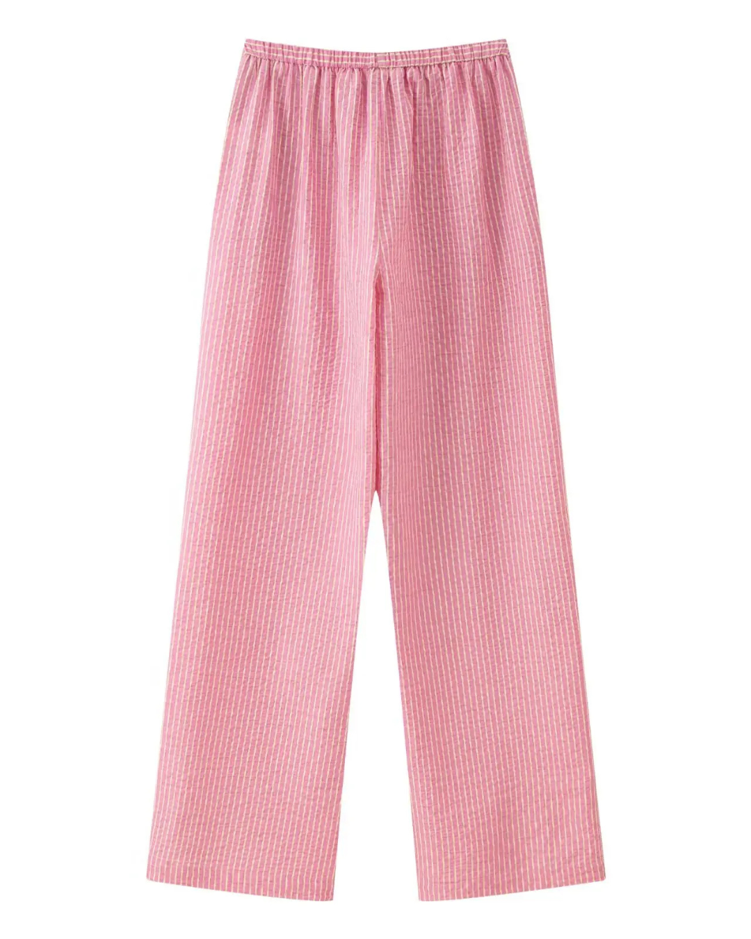 Zomerse 2-Delige Set - Gestreepte Backless Top met Strik & Wijde Broek voor Dames