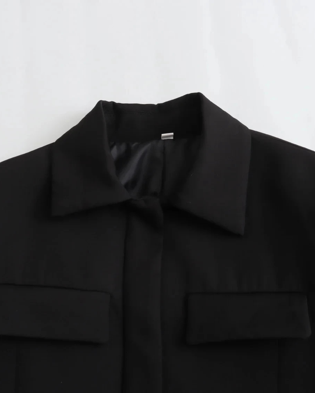 Vintage Cropped Jas met Reverskraag en Klepzakken voor Dames