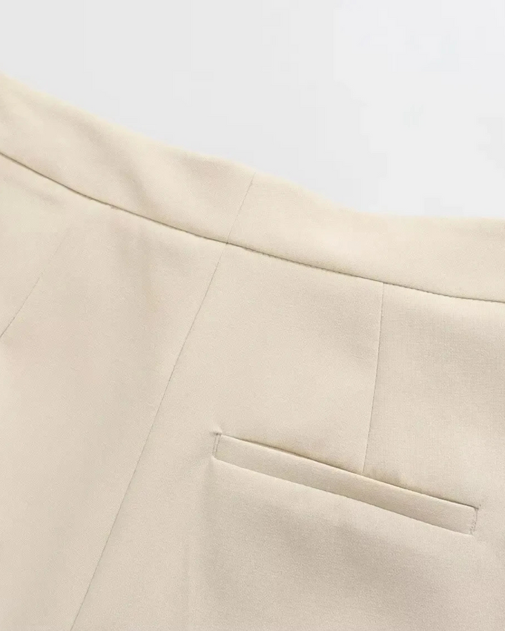Tweedelig Set met Strapless Top en Rechte Wijde Broek voor Dames