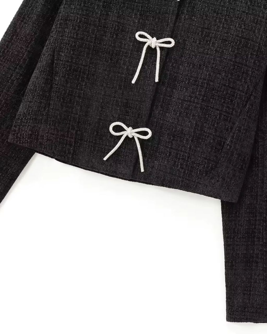 Vintage Effen Herfstjas met Strikjes en Knopen voor Dames