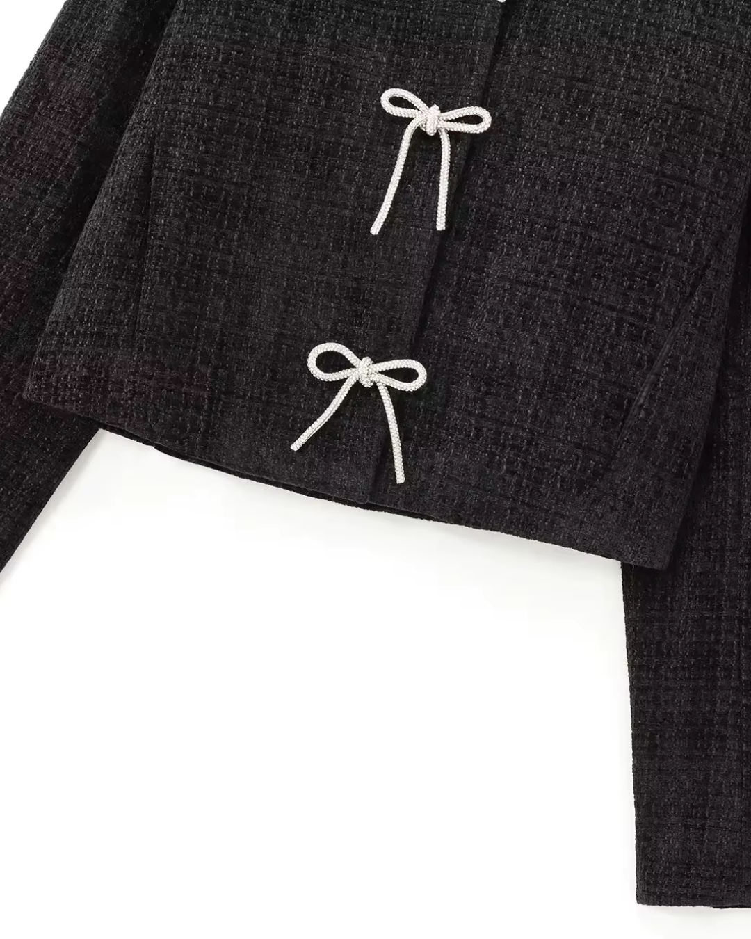 Vintage Effen Herfstjas met Strikjes en Knopen voor Dames