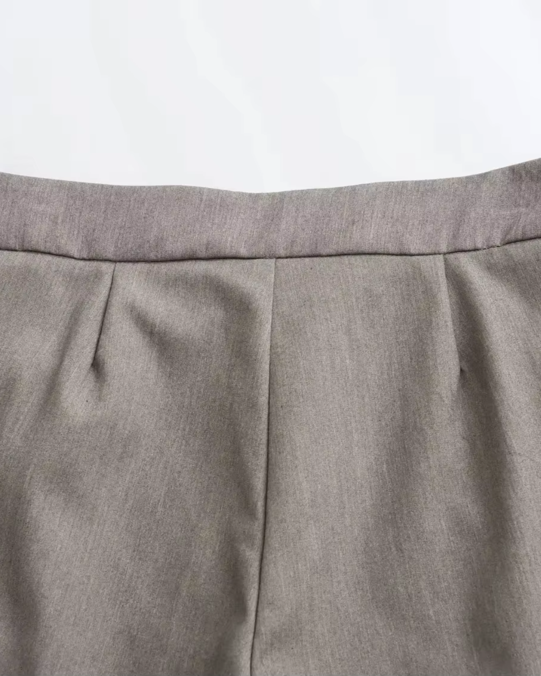 Vintage Office Grijze Blazer en Broek Set voor Dames