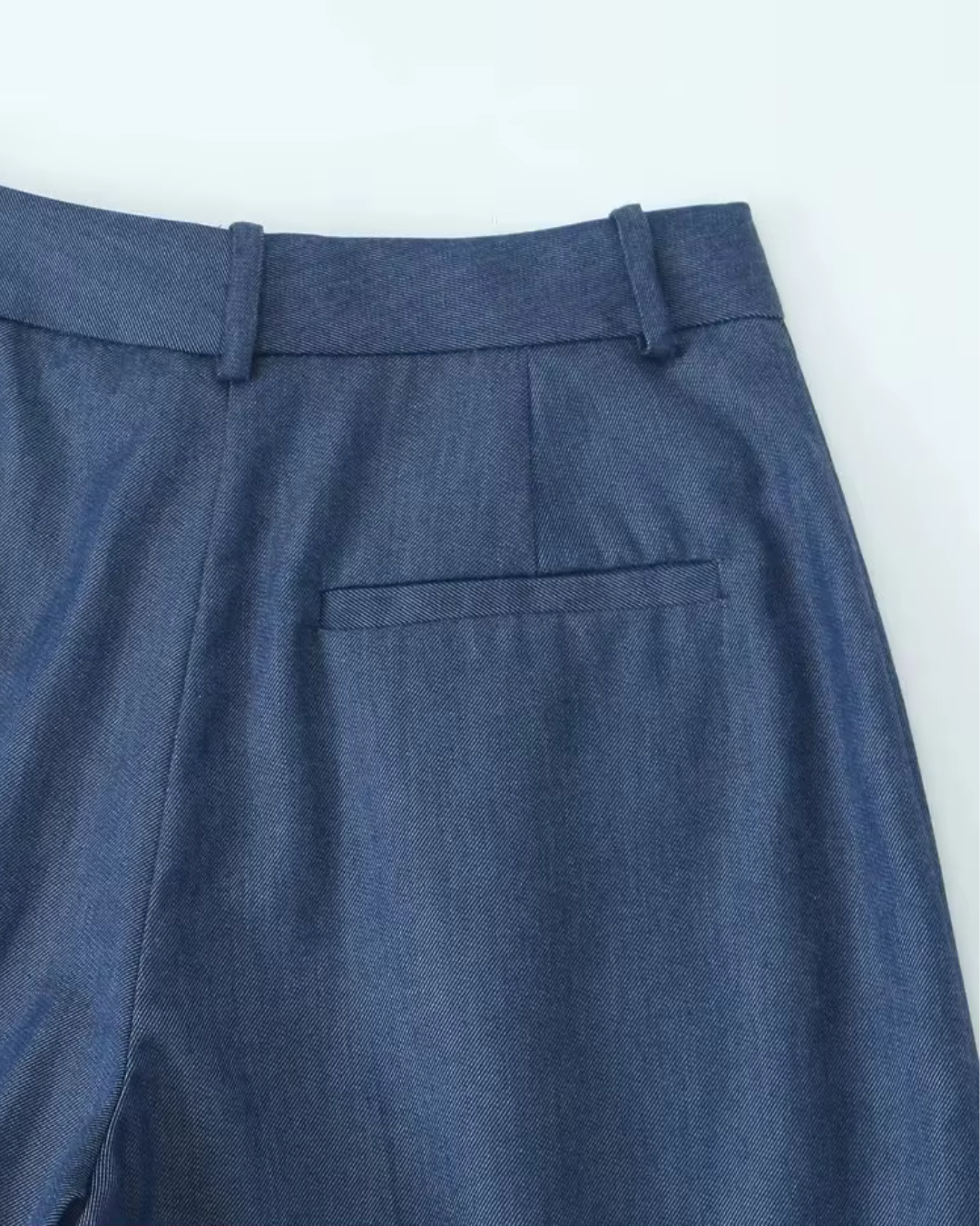 Vintage Blauw Damespak met Rechte Broek voor Dames