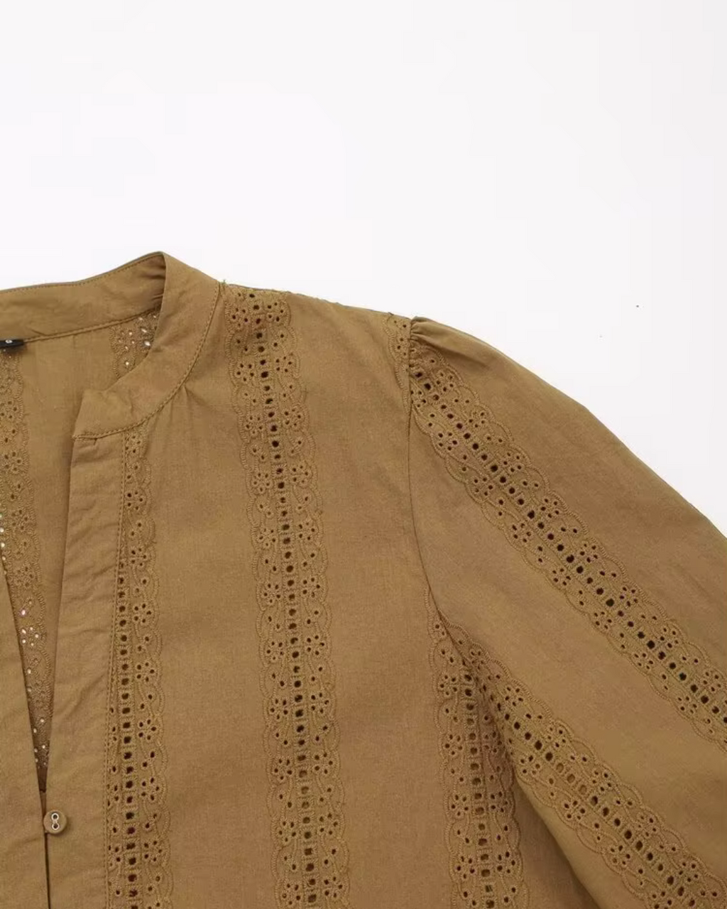 Borduurblouse met Lange Mouwen in Vintage Stijl voor Dames