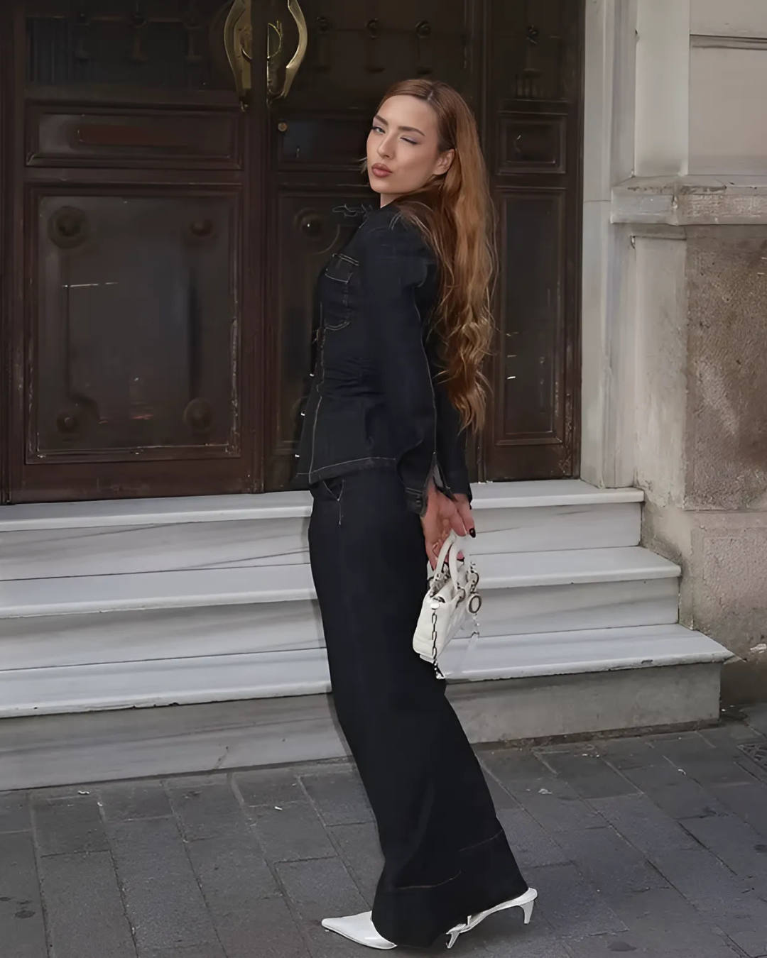 Stijlvolle Denim Jas en Broek Set voor Dames