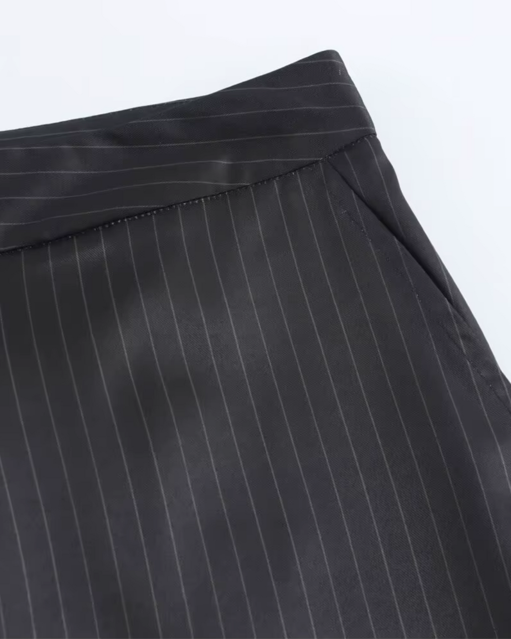 Gestreepte Zwarte Tweedelige Blazer en Broek Set voor Dames