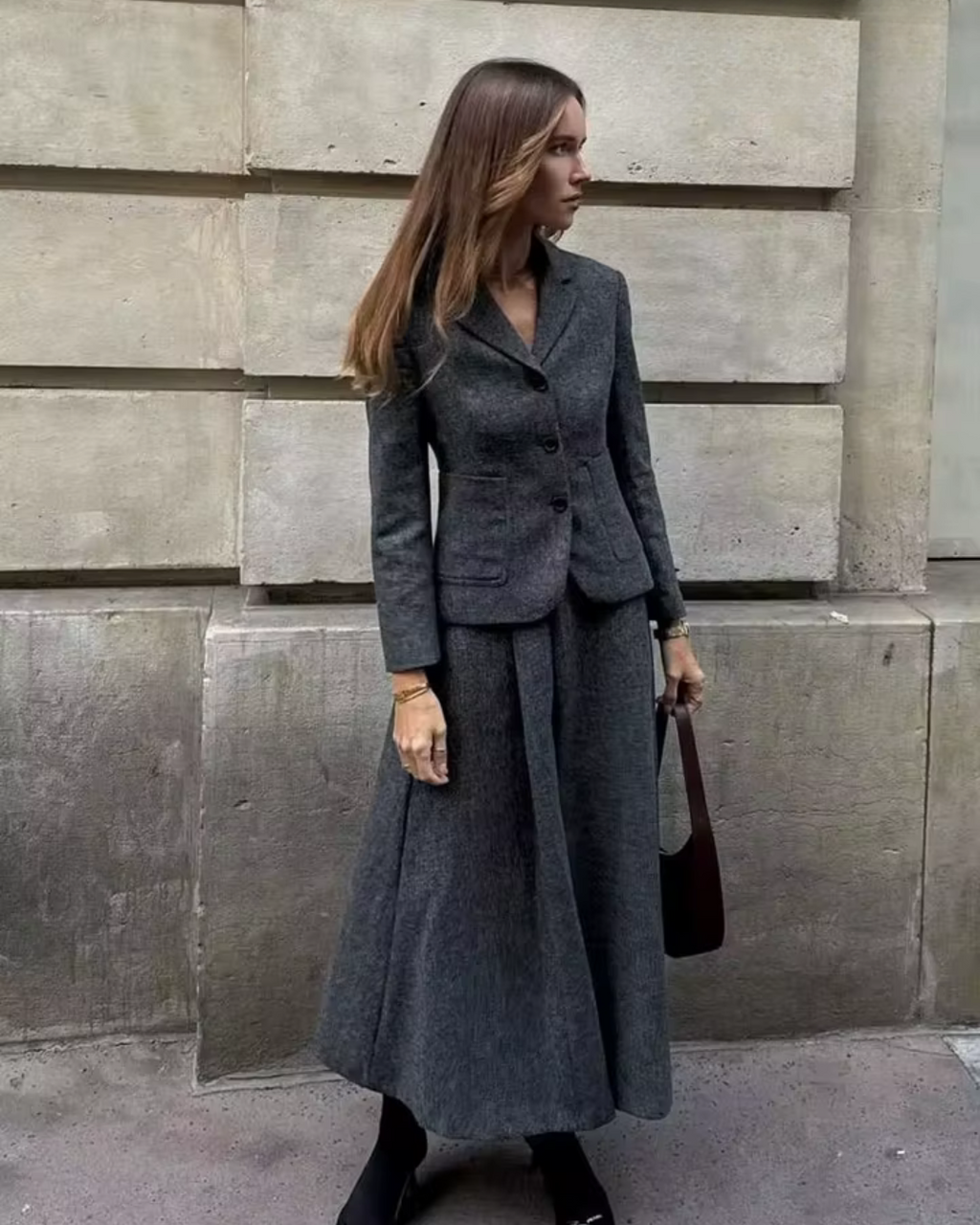 Elegante Stijlvolle Blazer en Rok Set voor Dames