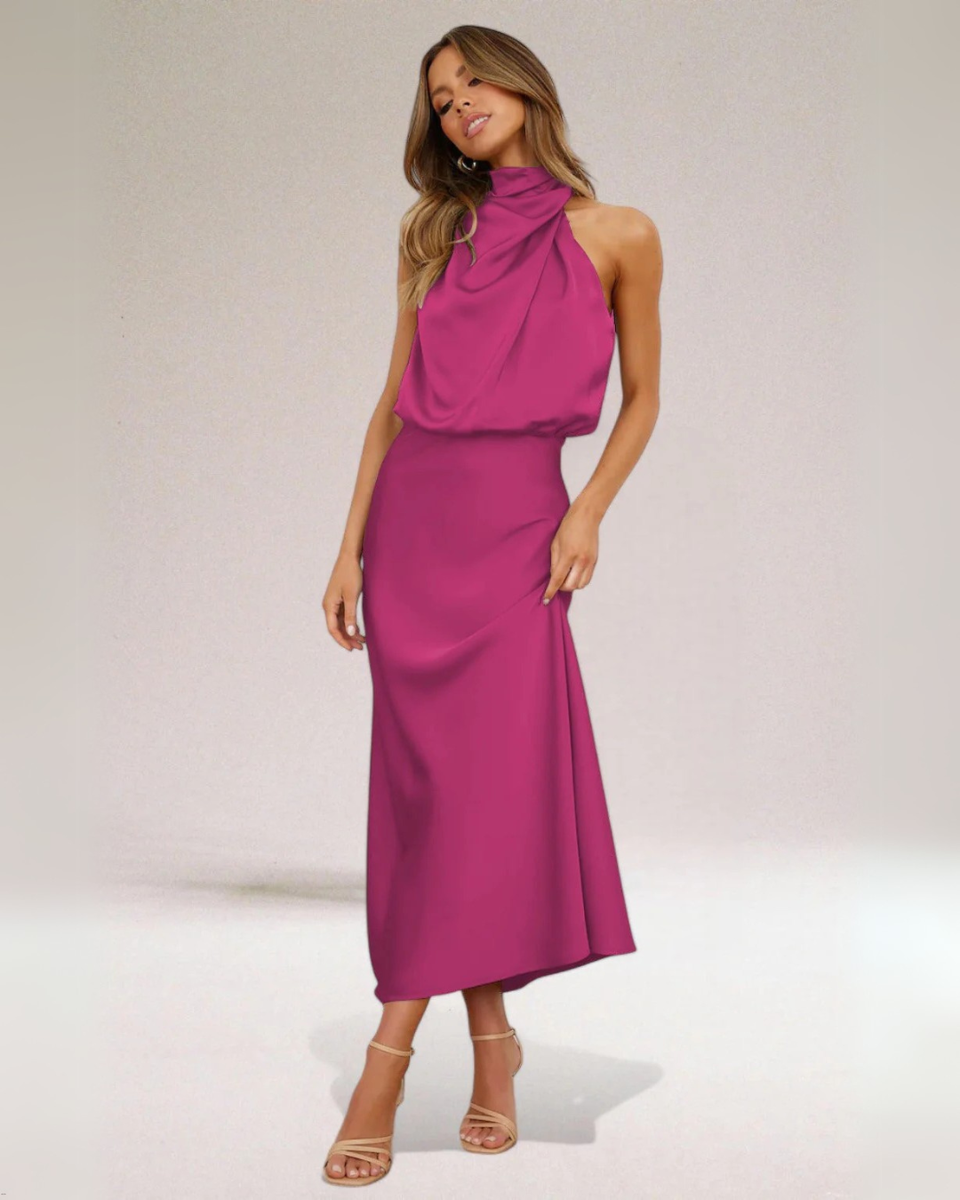 Satijnen Lange Maxi Jurk  voor Dames