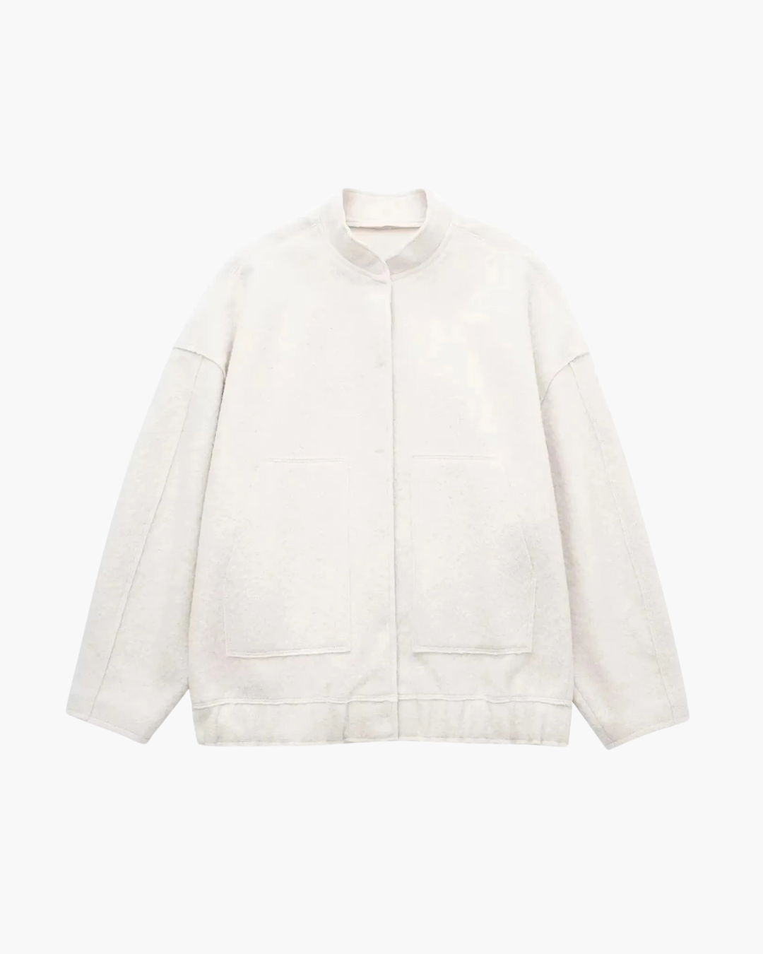 Effen Streetstyle Winterjas met Zakken en Knopen voor Dames