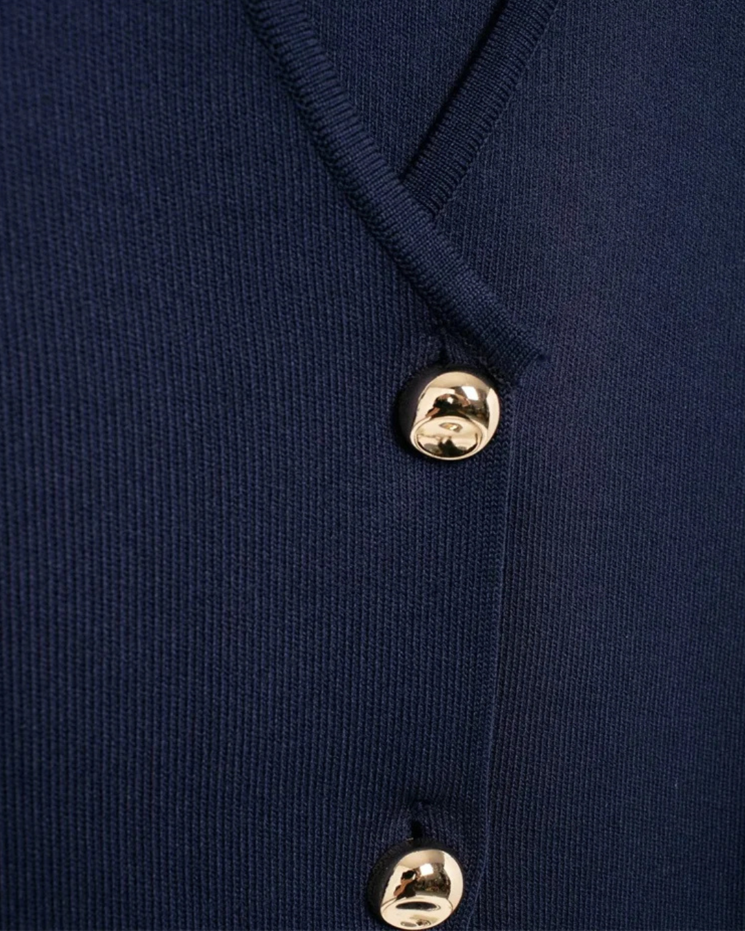 Gebreid Mouwloos V-Hals Vest met Gouden Knopen voor Dames