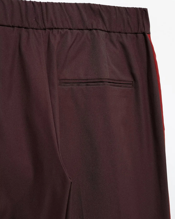 Vintage 2-Delige Set - Opstaande Kraag Jas & Wijde Broek met Zijstrepen voor Dames