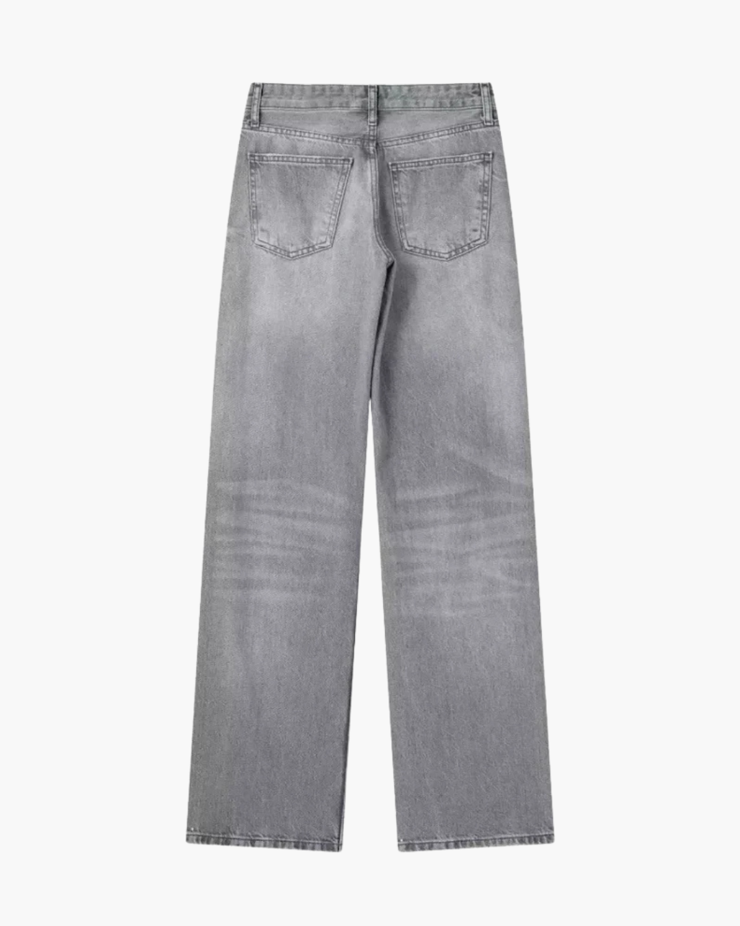 Grijze Spijkerbroek met Rechte Pasvorm voor Dames