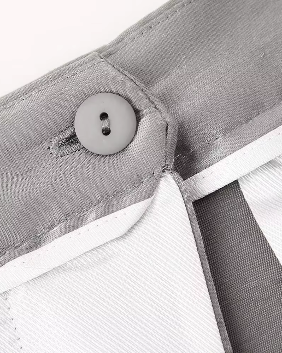 Satijnen Grijze Tweedelige Blazer en Broek Set voor Dames