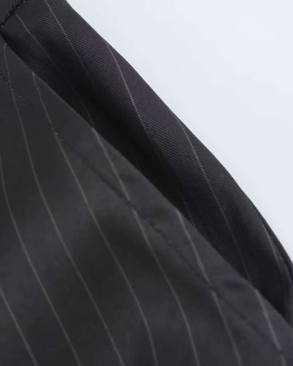 Gestreepte Zwarte Tweedelige Blazer en Broek Set voor Dames