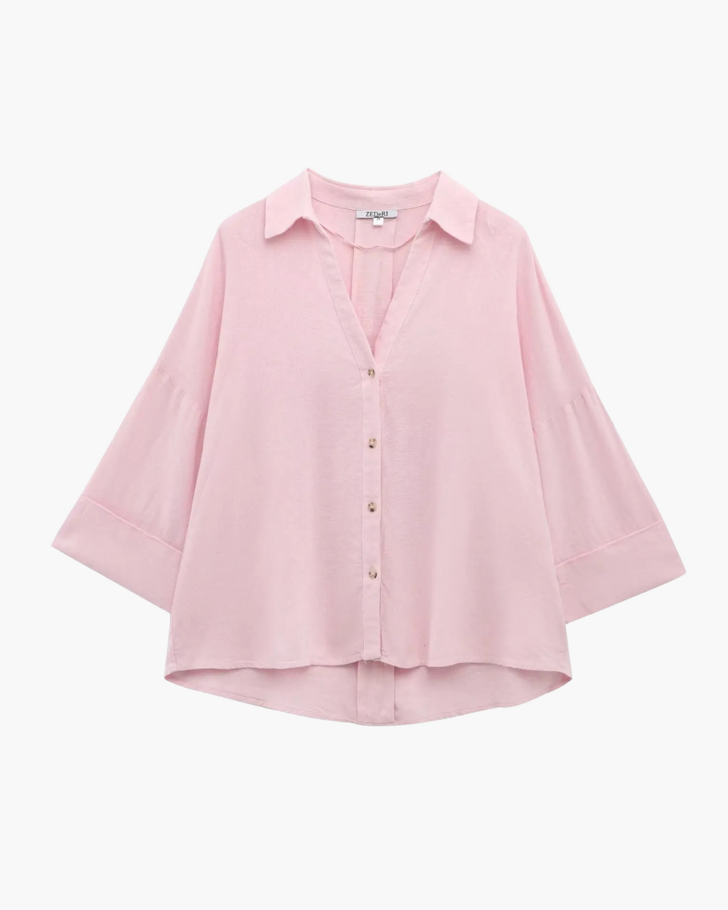 Oversized Blouse Dames – V-Hals & Faux Linnen