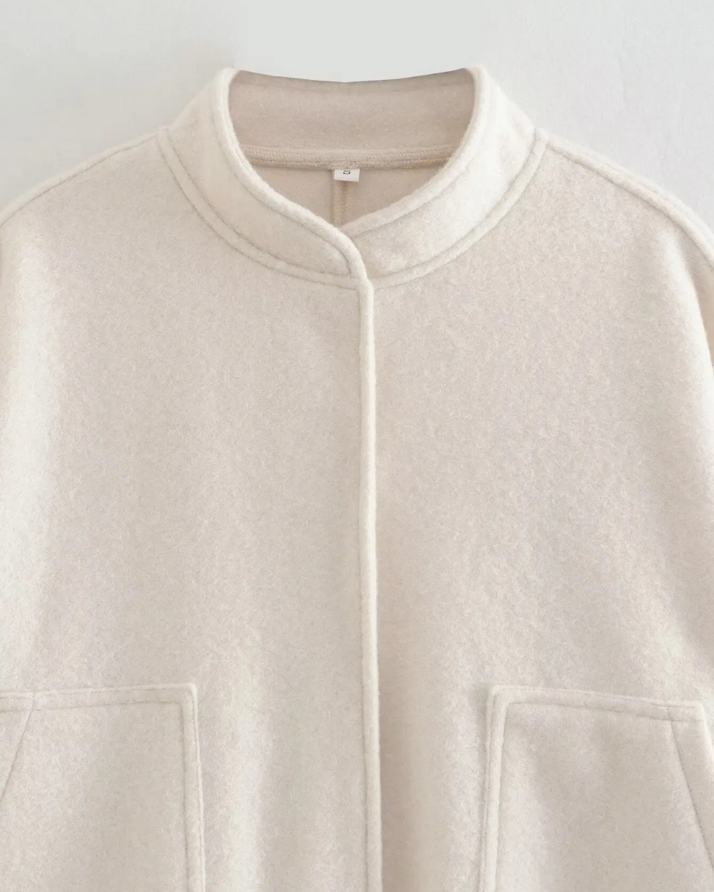 Effen Streetstyle Winterjas met Zakken en Knopen voor Dames