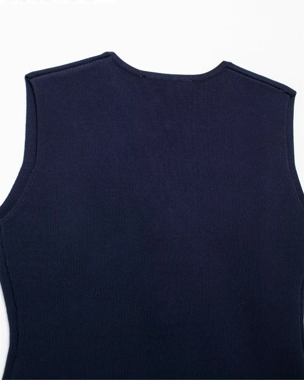 Gebreid Mouwloos V-Hals Vest met Gouden Knopen voor Dames