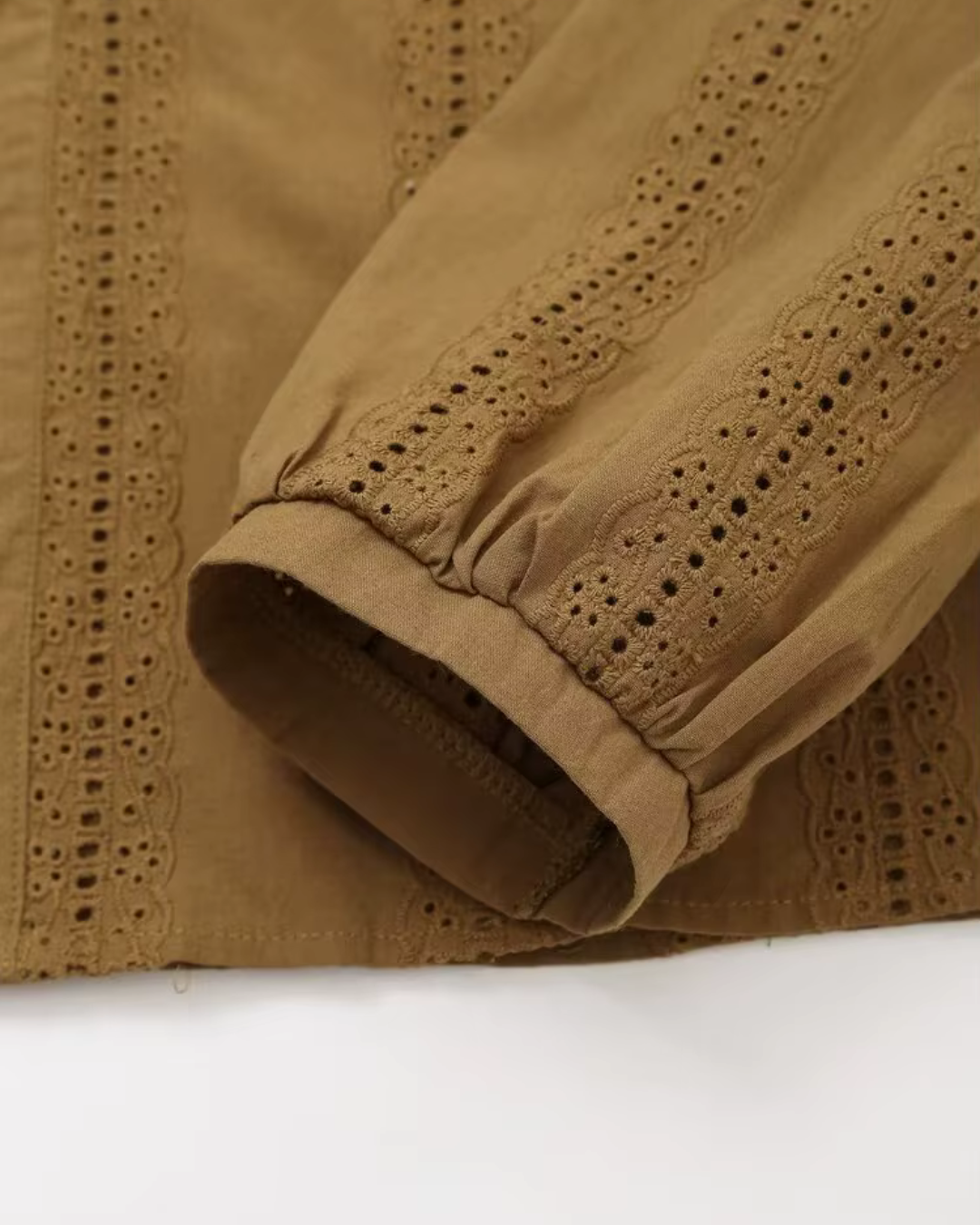 Borduurblouse met Lange Mouwen in Vintage Stijl voor Dames