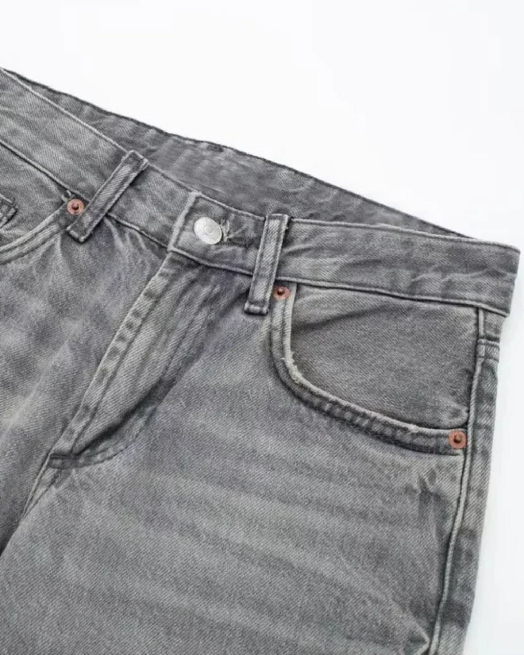 Grijze Spijkerbroek met Rechte Pasvorm voor Dames