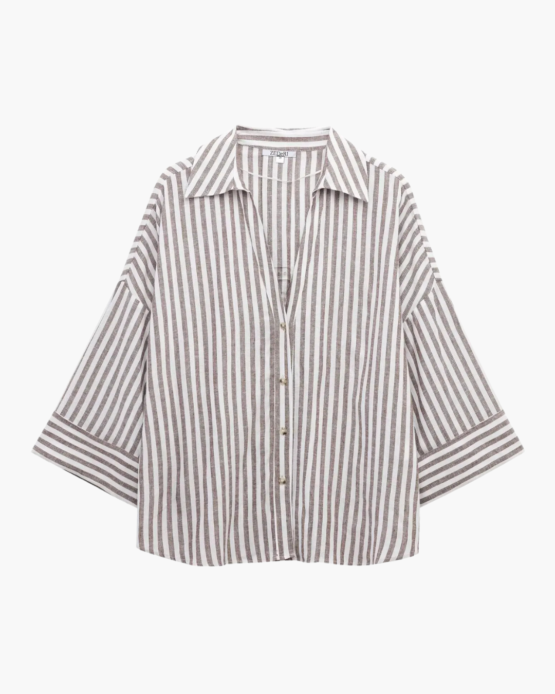 Oversized Blouse Dames – V-Hals & Faux Linnen