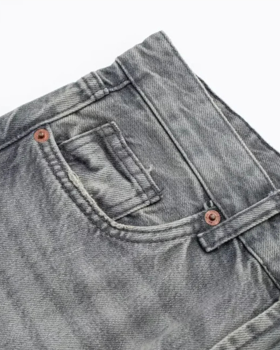 Grijze Spijkerbroek met Rechte Pasvorm voor Dames