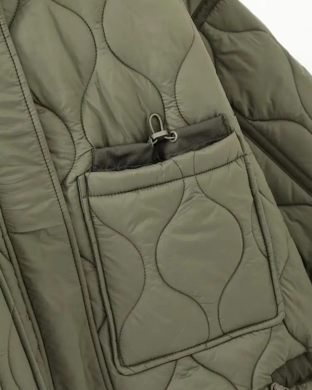 Katoenen Winterjas  met Trekkoord en Hoge Kraag voor Dames