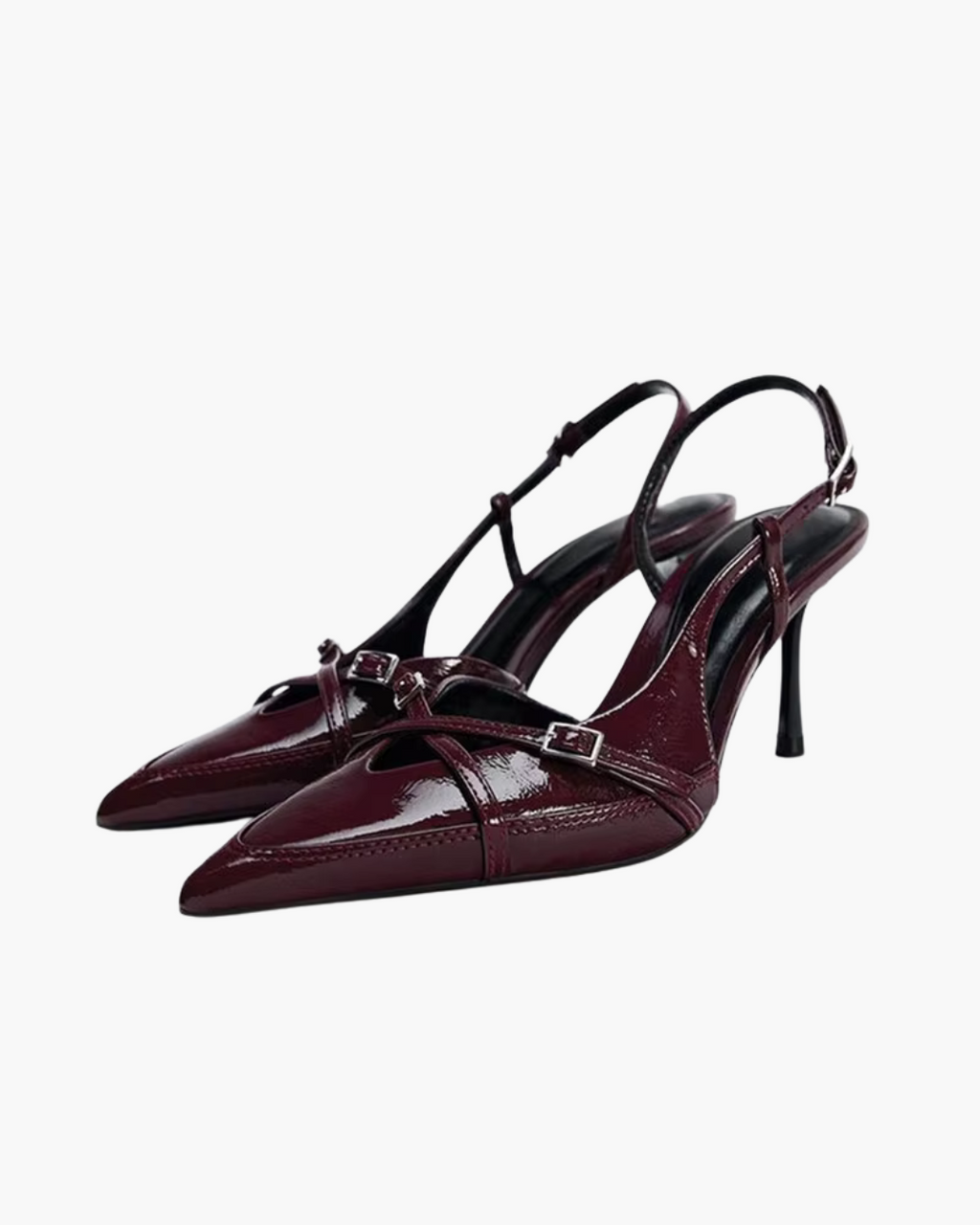 Lakleren Slingback Sandalen met Gesp en Hak voor Dames