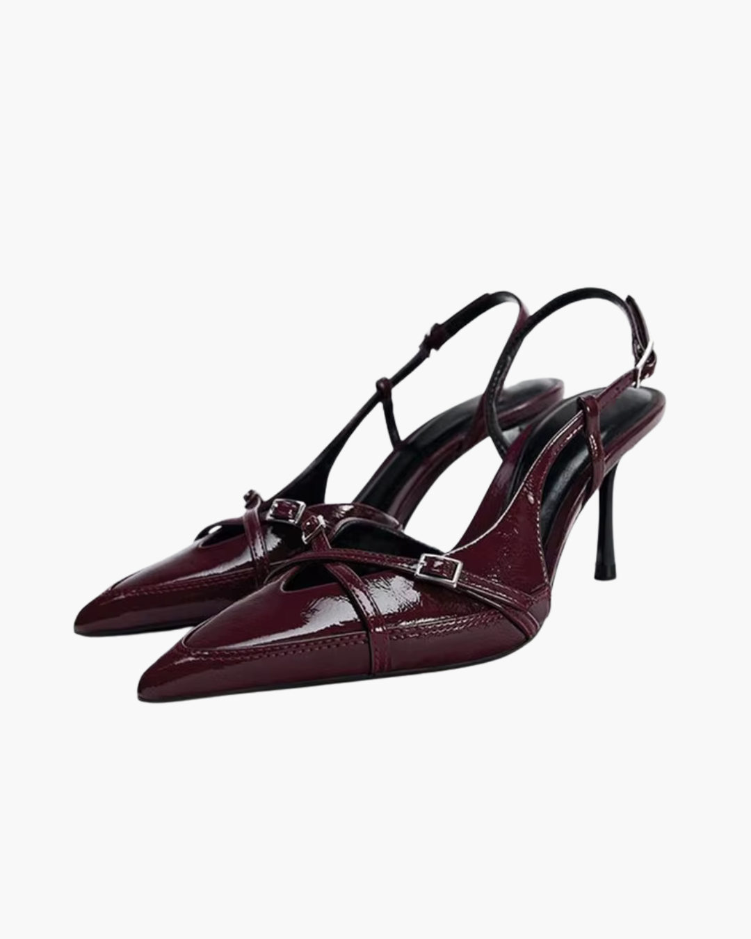 Lakleren Slingback Sandalen met Gesp en Hak voor Dames