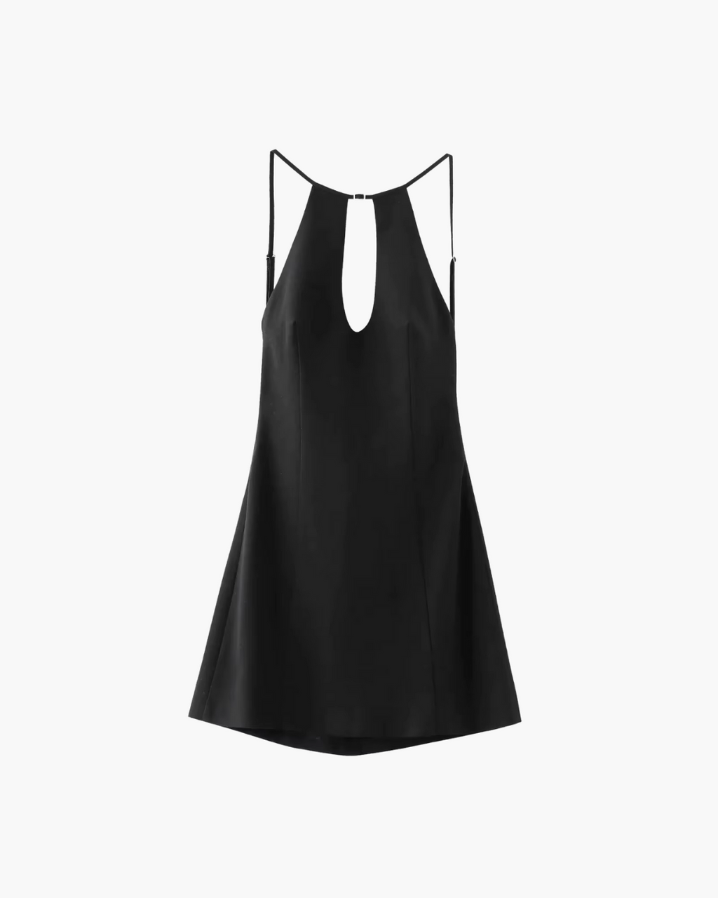 Mouwloze Open Rug Zwarte Halter Mini Jurk voor Dames