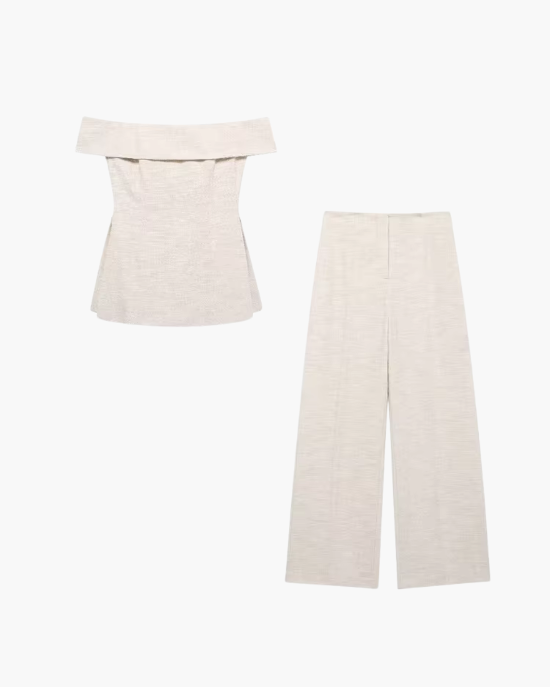 Vintage Tweedelige Set met Corset Top en Broek voor Dames